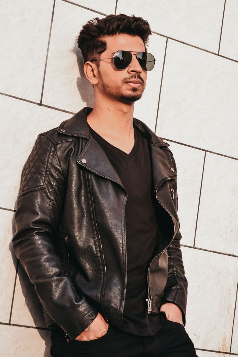 Man in a stylish leather jacket